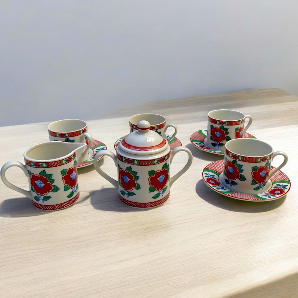 10 pieces vintage Tiffany&co ceramic cups and plates set